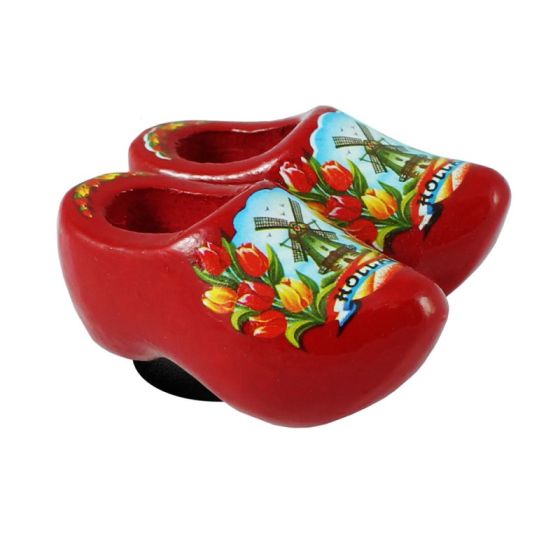 Magnet - Holländische Clogs - Holzschuhe - Farbe: Rot