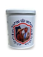 Fortuin Blik Koning Willem-Alexander en Maxima Blauw Wilhelmina Pepermunt Pfefferminze 500g