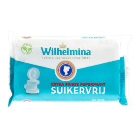 Wilhelmina Pepermunt vegan suikervrij 3x37g