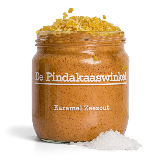 De Pindakaaswinkel Pindakaas Karamel Zeezout 420g