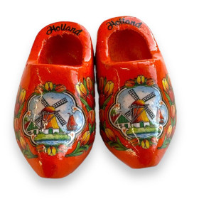 Klomp - Magneetje - Dutch Wooden Shoe Magnet - Oranje