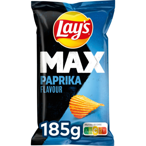 Lays MAX Paprika Chips 185g (THT 22.06.2024)