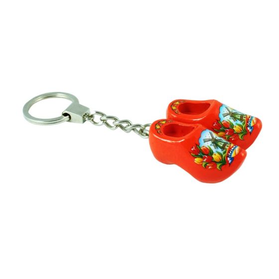 Sleutelhanger klompjes - 2 klompjes - Kleur: oranje