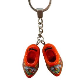 Sleutelhanger klompjes - 2 klompjes - Kleur: oranje