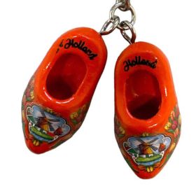 Sleutelhanger klompjes - 2 klompjes - Kleur: oranje