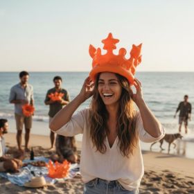 Opblaasbare ventilatorkroon Oranje