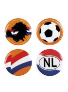 Nederland Fan Buttons 4 stuks