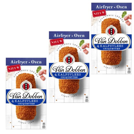 3 x Van Dobben Oven rundvlees croquetten 4 stuks