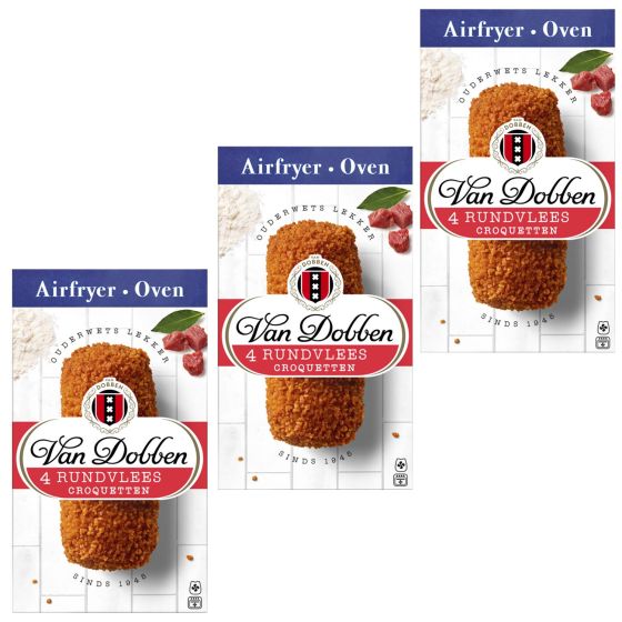 3x Van Dobben Airfryer & Oven Rundvlees Croquette 4 stuks