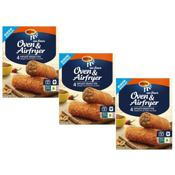3 x Mora Oven & Airfryer Kipsate Kroketten 4 Stk.x 80g