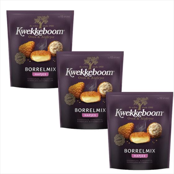3 x Kwekkeboom Borrel Mix Hapjes Oven & Airfryer 260g