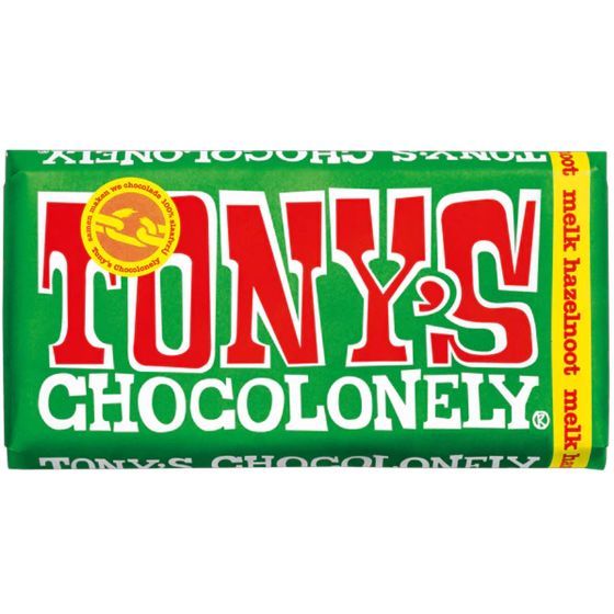 Tonys Chocolonely Melk 32% Hazelnoot 180g  (THT 26.06.2026)