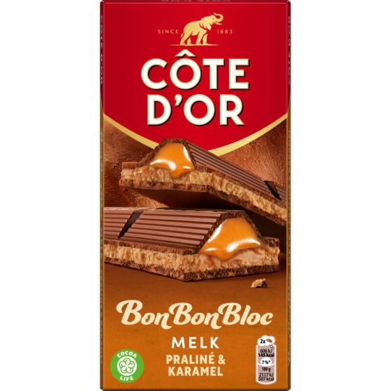 Cote dOr Bon Bon Bloc Melk Praliné & Karamel 200g