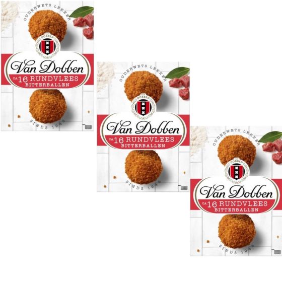 3x Van Dobben Rundvlees Bitterballen 400g