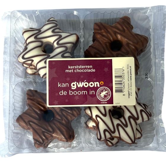 Gwoon Kerststerren met chocolade 225g