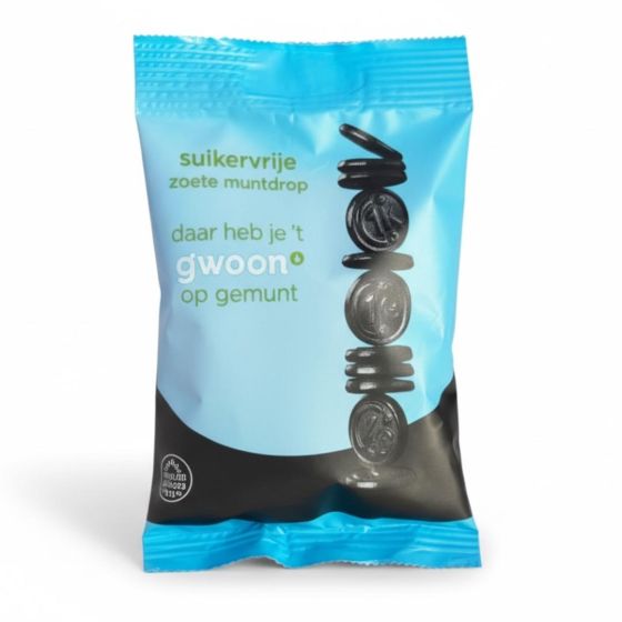 Gwoon Suikervrije Zoete Muntdrop 100g