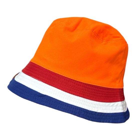 Zonne-Visserhoed Oranje met rood-wit-blauw