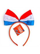 Oranje Tiara met strik Rood-Wit-Blauw